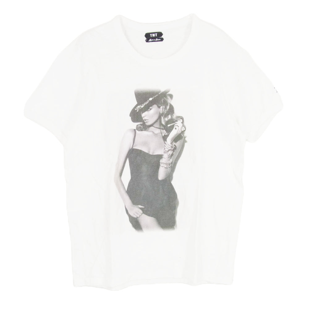 TMT ティーエムティー TCS-S2004 S/SL RAFI JERSEY CIGAR PHOTO  プリント 半袖 Tシャツ ホワイト系 L【中古】