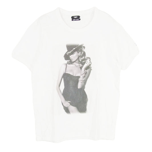 TMT ティーエムティー TCS-S2004 S/SL RAFI JERSEY CIGAR PHOTO  プリント 半袖 Tシャツ ホワイト系 L【中古】