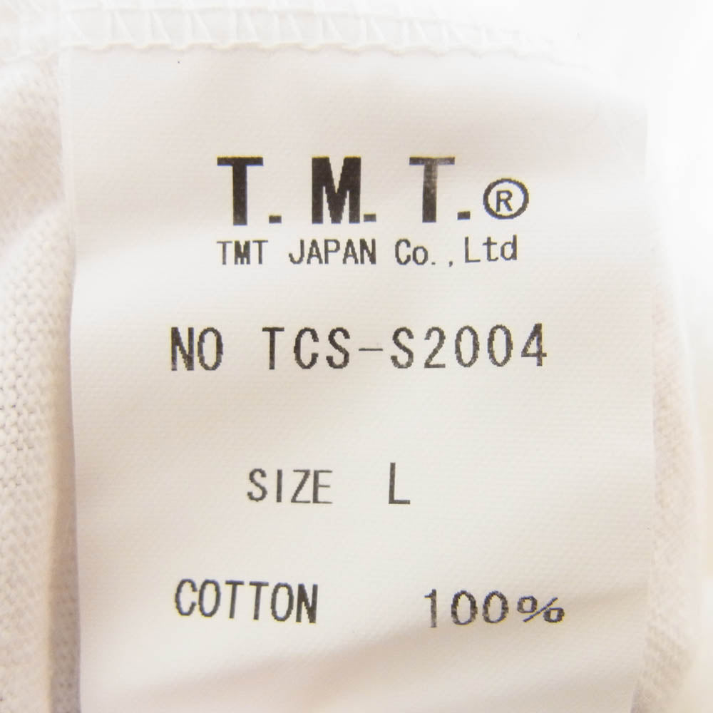 TMT ティーエムティー TCS-S2004 S/SL RAFI JERSEY CIGAR PHOTO  プリント 半袖 Tシャツ ホワイト系 L【中古】