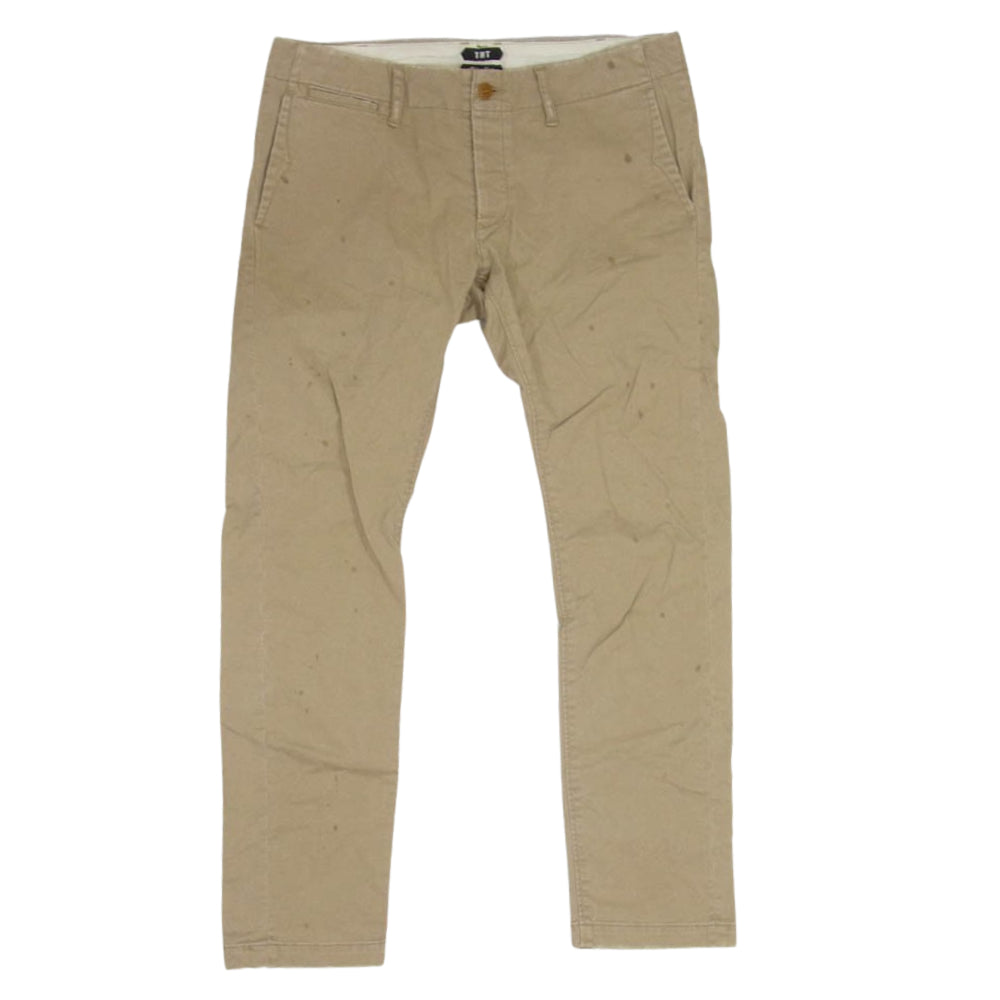 TMT ティーエムティー TPT-F2106 STRETCH TINO CLOTH TROUSER ダメージ加工 チノパン ブラウン系 L【中古】