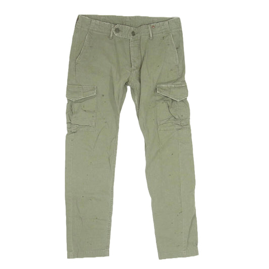 TMT ティーエムティー TPT-F2108 HERRINGBONE TWILL CARGO TROUSER カーゴ トラウザー カーキ系 L【中古】