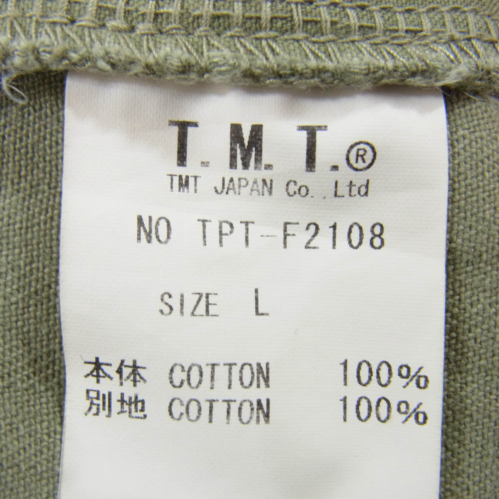 TMT ティーエムティー TPT-F2108 HERRINGBONE TWILL CARGO TROUSER カーゴ トラウザー カーキ系 L【中古】