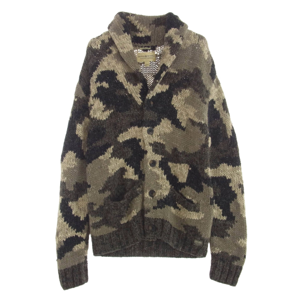 RALPH LAUREN ラルフローレン DENIM ＆ SUPPLY CAMO CARDIGAN WOOL デニムアンドサプライ カモフラ ショールカラー カーディガン グレー系 S【中古】