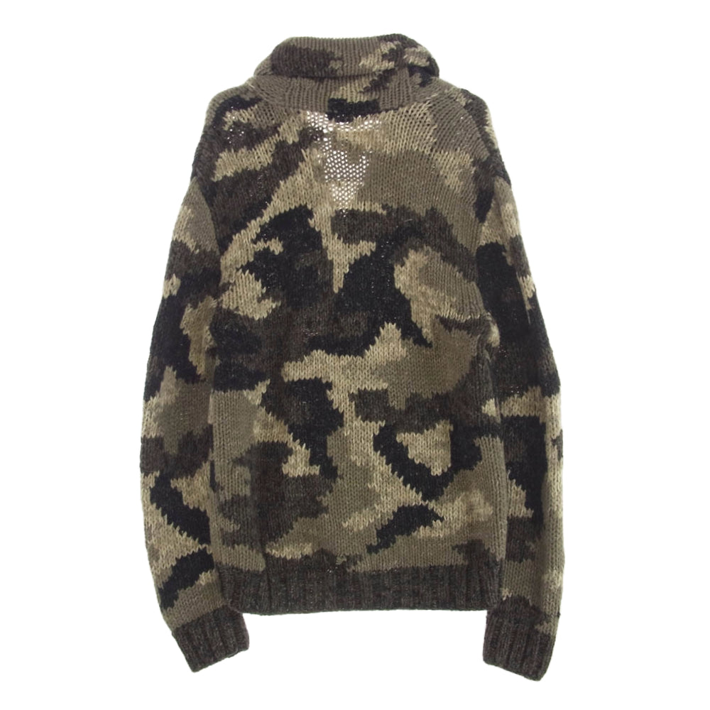 RALPH LAUREN ラルフローレン DENIM ＆ SUPPLY CAMO CARDIGAN WOOL デニムアンドサプライ カモフラ ショールカラー カーディガン グレー系 S【中古】