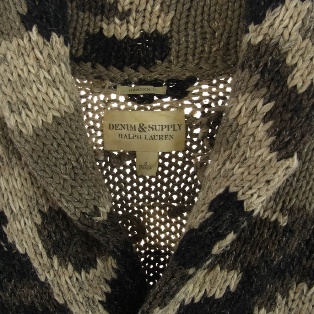 RALPH LAUREN ラルフローレン DENIM ＆ SUPPLY CAMO CARDIGAN WOOL デニムアンドサプライ カモフラ ショールカラー カーディガン グレー系 S【中古】
