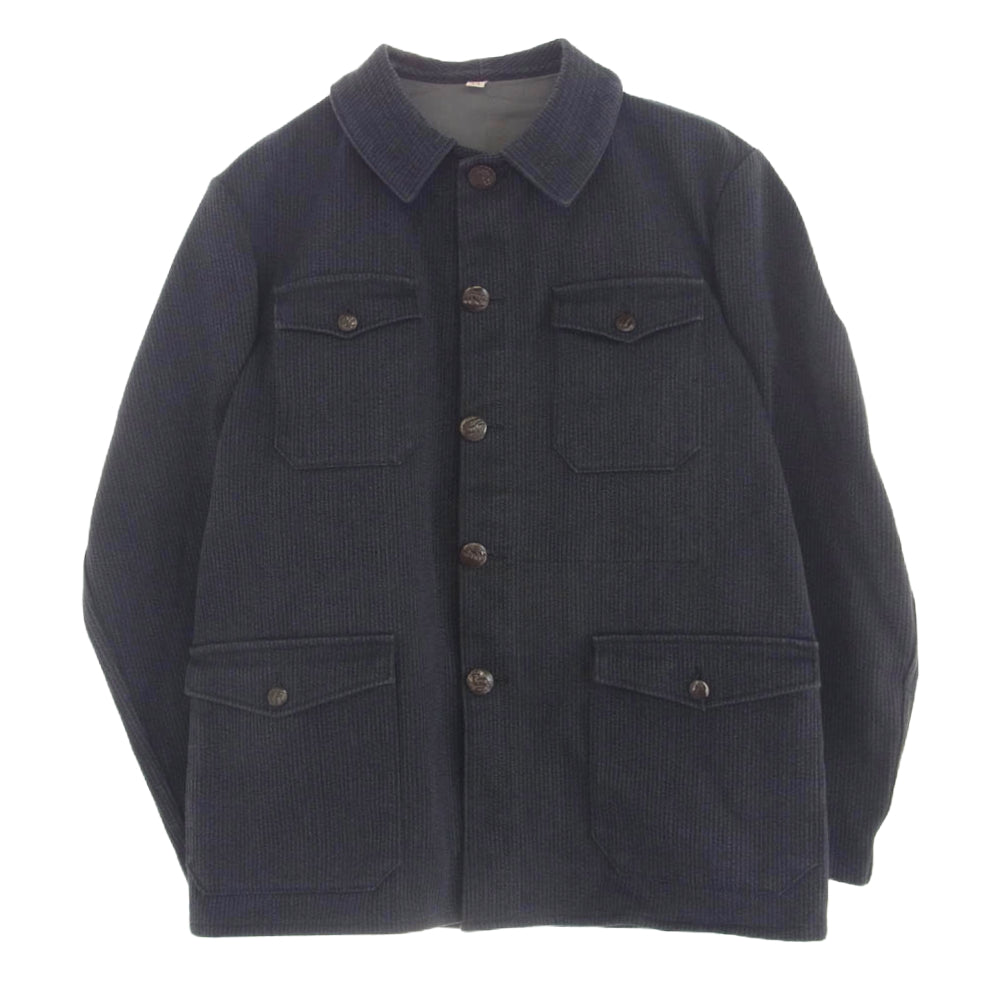ヴィンテージ 40s～50s 40年代~50年代 UNIC D.F FRENCH PIQUE HUNTING フレンチ ピケ 動物釦 アニマルボタン ユーロ ハンティング ジャケット ネイビー系 44【中古】