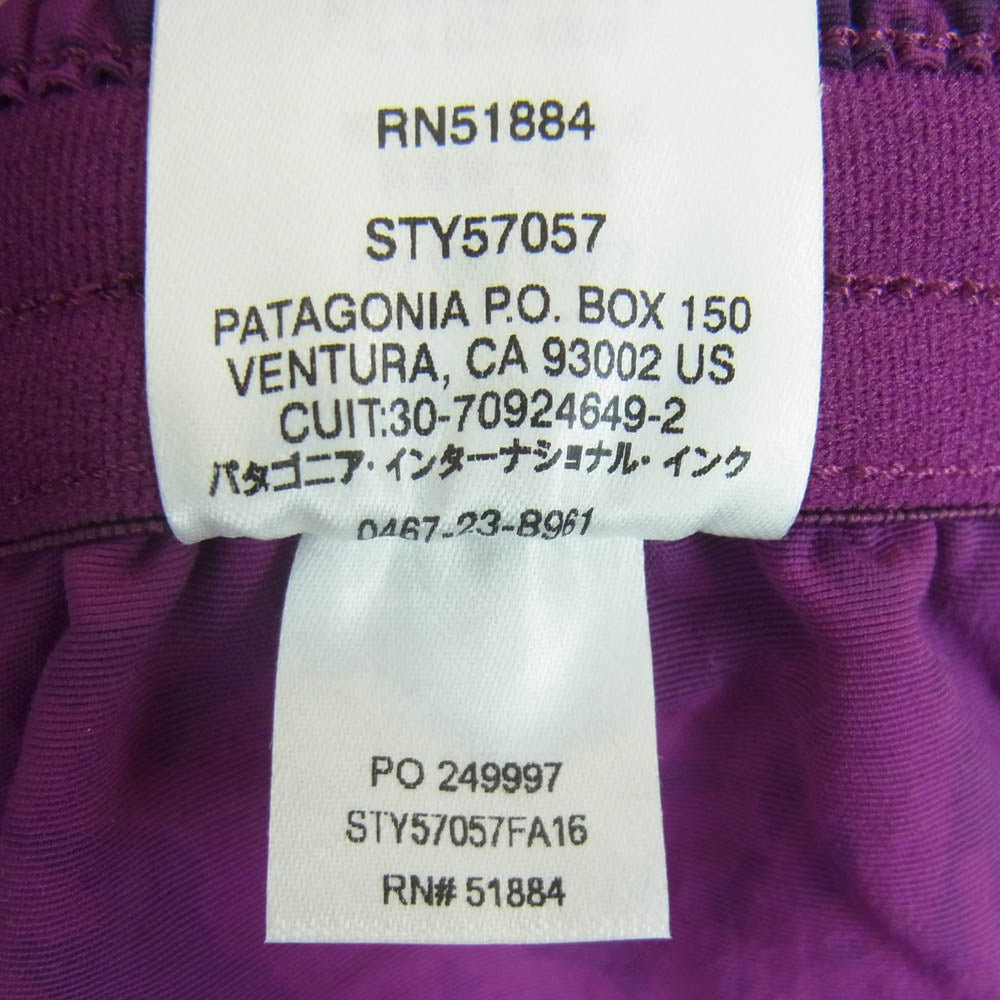 patagonia パタゴニア 57057 Baggies Shorts バギーズ ナイロン ショーツ ショート パンツ パープル系 S【中古】
