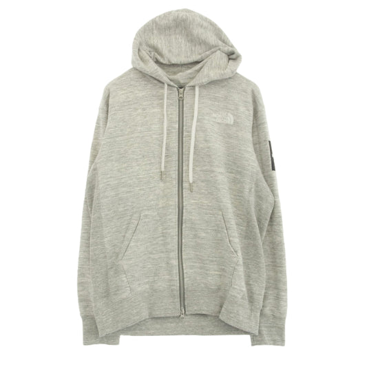 THE NORTH FACE ノースフェイス NT12335 Hooded Sweatshirt スクエアロゴ ジップアップ パーカー グレー系 S【中古】