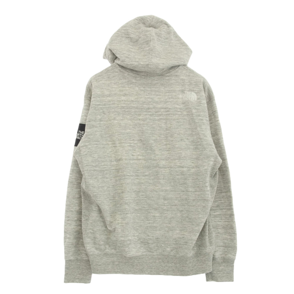 THE NORTH FACE ノースフェイス NT12335 Hooded Sweatshirt スクエアロゴ ジップアップ パーカー グレー系 S【中古】