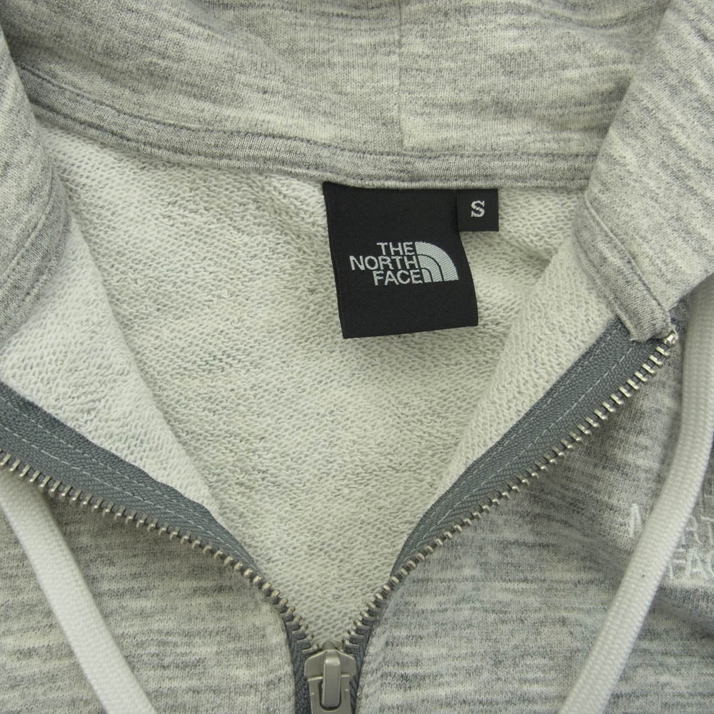 THE NORTH FACE ノースフェイス NT12335 Hooded Sweatshirt スクエアロゴ ジップアップ パーカー グレー系 S【中古】