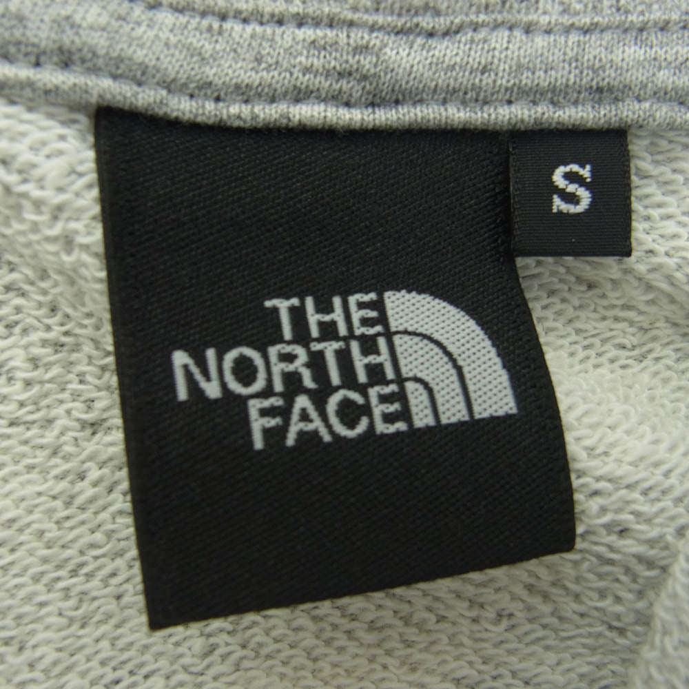 THE NORTH FACE ノースフェイス NT12335 Hooded Sweatshirt スクエアロゴ ジップアップ パーカー グレー系 S【中古】