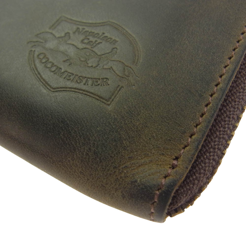COCOMEISTER ココマイスター Napoleon Calf ナポレオン カーフ ポナパルト L字 ファスナー レザー コインケース ブラウン系【中古】