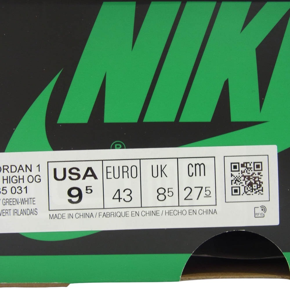 NIKE ナイキ DZ5485-031 Air Jordan 1 Retro High OG Celtics  エアジョーダン1 レトロ ハイ OG セルティックス スニーカー グリーン系 ホワイト系 27.5cm【中古】
