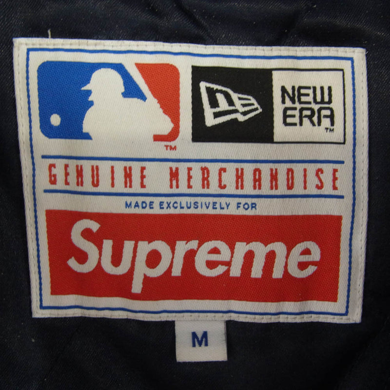 Supreme シュプリーム 20SS × New Era ニューエラ MLB Varsity Jacket バーシティ ジャケット スタジャン ブルゾン ネイビー系 M【中古】