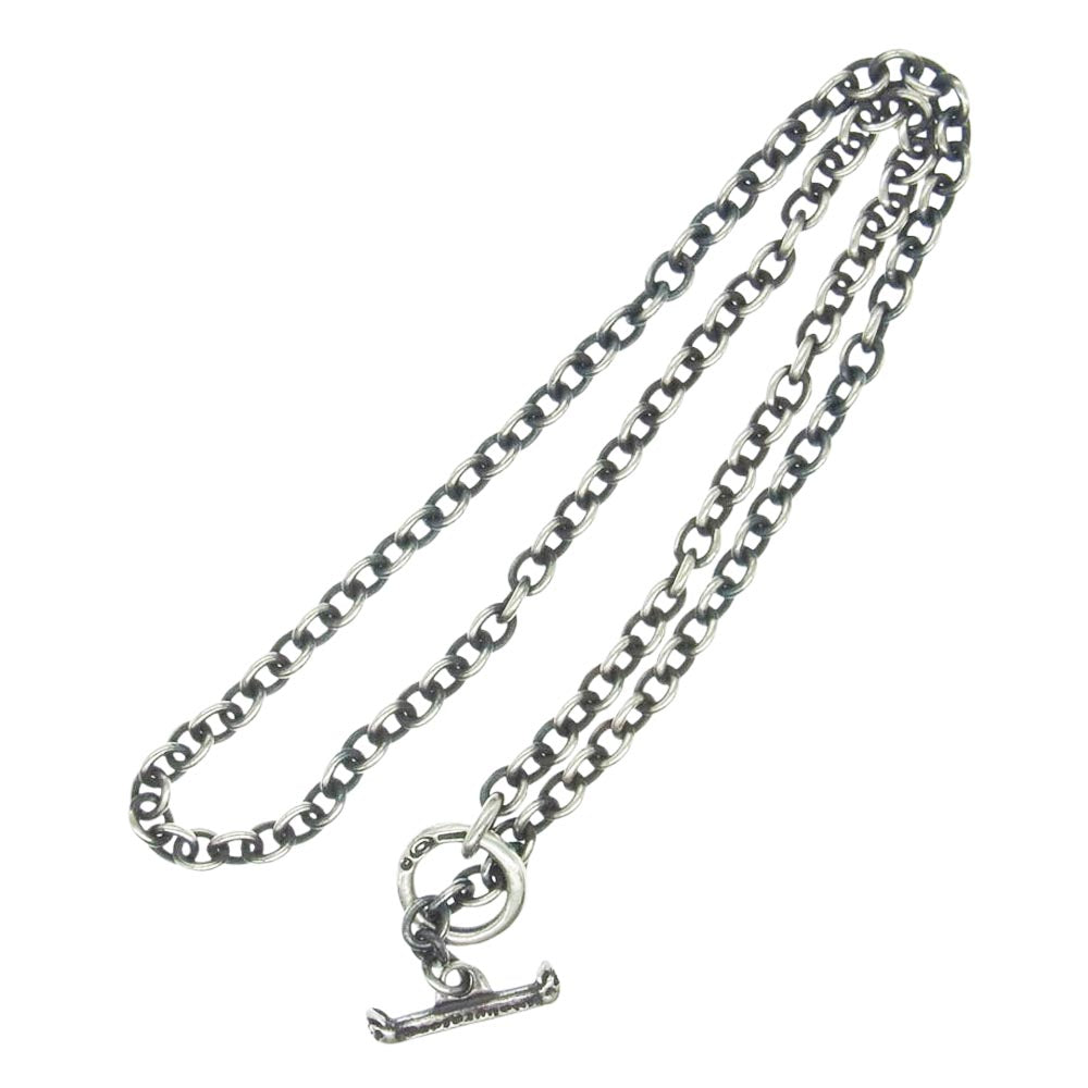 GABOR ガボール GABORATORY ガボラトリーホールディング ギャランティ付属 quarter chain necklace クォーターチェーン スカルTバー 6mmチェーン ネックレス 55cm シルバー系【中古】