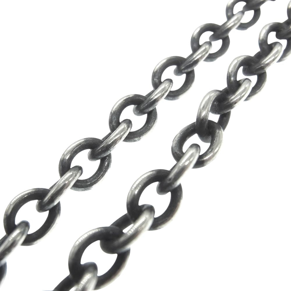 GABOR ガボール GABORATORY ガボラトリーホールディング ギャランティ付属 quarter chain necklace クォーターチェーン スカルTバー 6mmチェーン ネックレス 55cm シルバー系【中古】