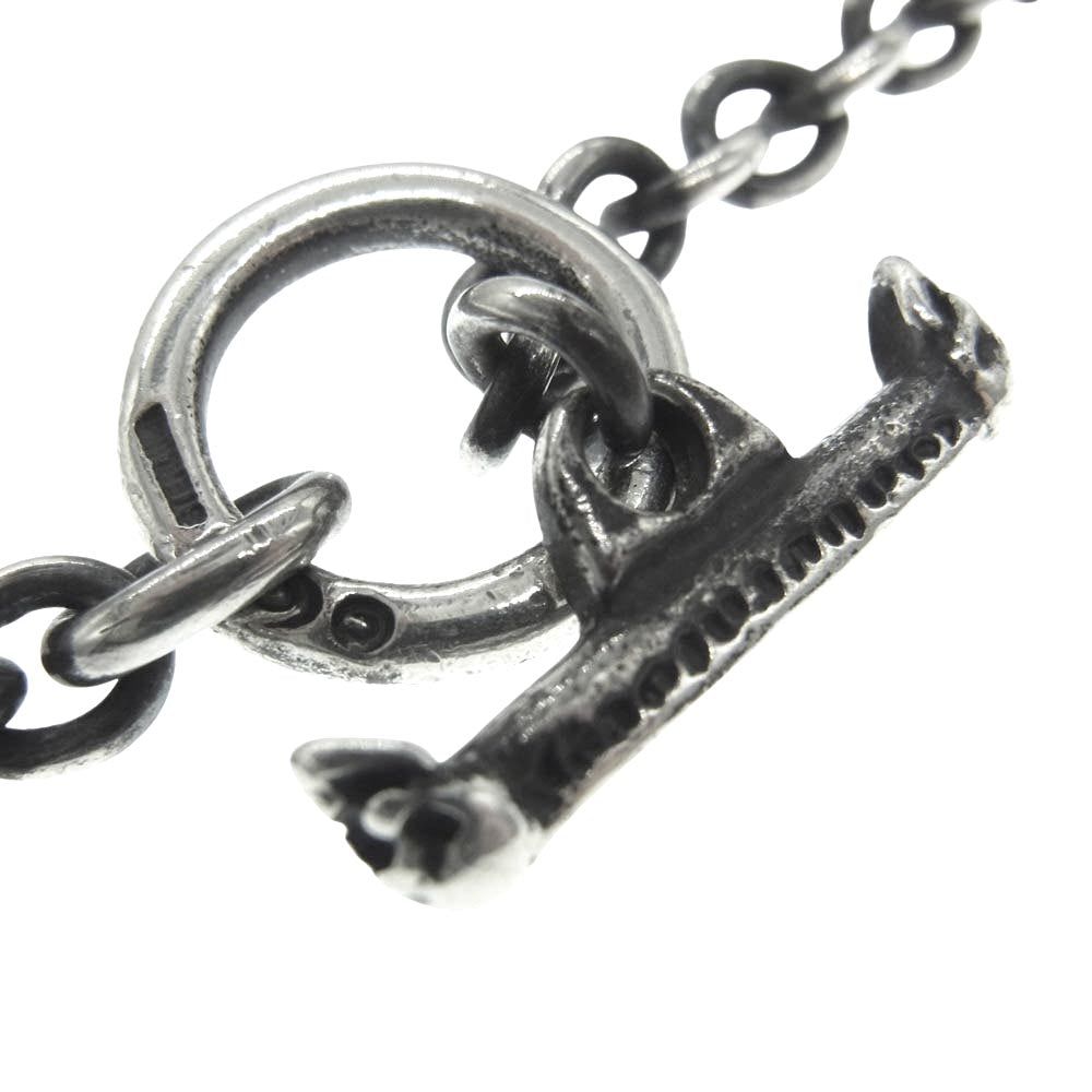 GABOR ガボール GABORATORY ガボラトリーホールディング ギャランティ付属 quarter chain necklace クォーターチェーン スカルTバー 6mmチェーン ネックレス 55cm シルバー系【中古】