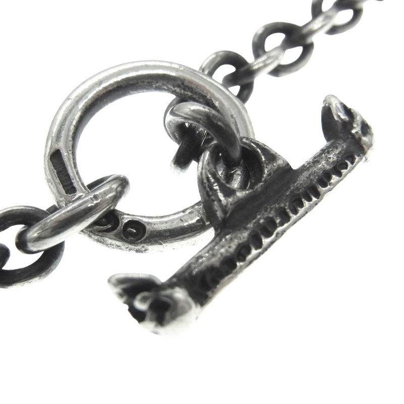 GABOR ガボール GABORATORY ガボラトリーホールディング ギャランティ付属 quarter chain necklace  クォーターチェーン スカルTバー 6mmチェーン ネックレス 55cm シルバー系【中古】