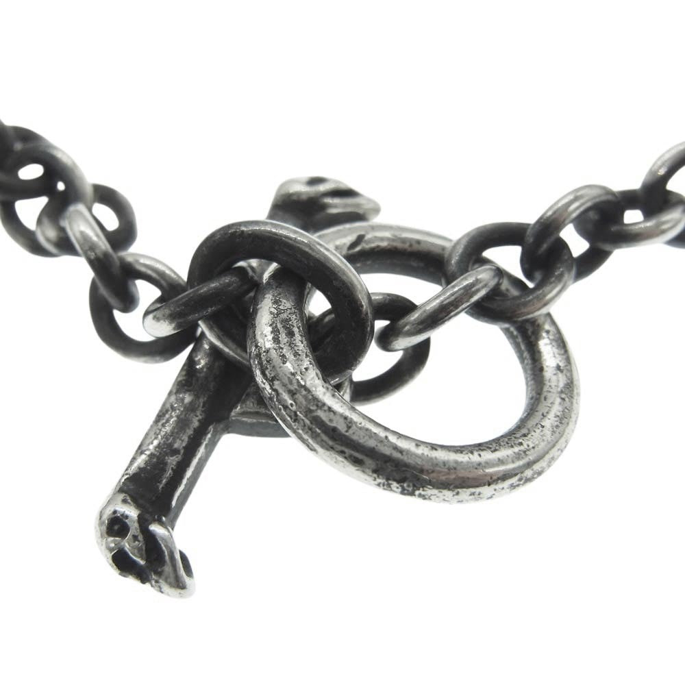 GABOR ガボール GABORATORY ガボラトリーホールディング ギャランティ付属 quarter chain necklace クォーターチェーン スカルTバー 6mmチェーン ネックレス 55cm シルバー系【中古】