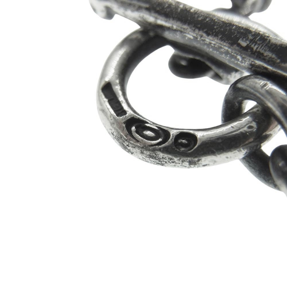 GABOR ガボール GABORATORY ガボラトリーホールディング ギャランティ付属 quarter chain necklace クォーターチェーン スカルTバー 6mmチェーン ネックレス 55cm シルバー系【中古】