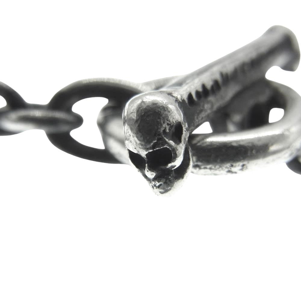 GABOR ガボール GABORATORY ガボラトリーホールディング ギャランティ付属 quarter chain necklace クォーターチェーン スカルTバー 6mmチェーン ネックレス 55cm シルバー系【中古】