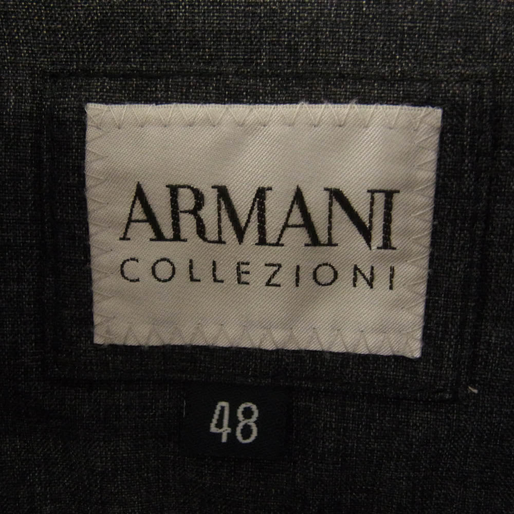 ARMANI COLLEZIONI アルマーニコレッツォーニ HCI25EW フード収納可能 中綿 ロング ジャケット コート ダークグレー系 48【中古】