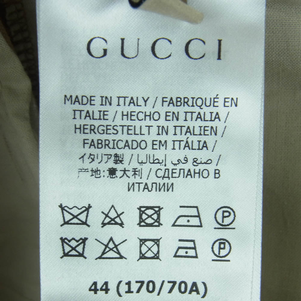 GUCCI グッチ MH9 651728 キャット 刺繍 チノ トラウザー パンツ コットン イタリア製 ベージュ系 9813 44【極上美品】【中古】