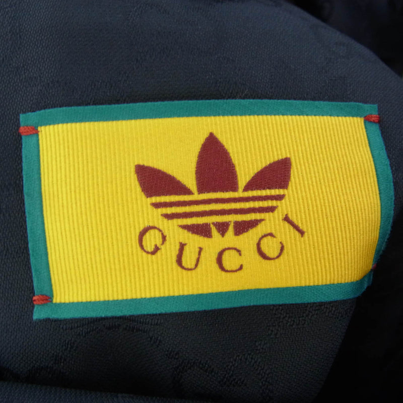 GUCCI グッチ 720968 × adidas アディダス GG トレフォイル テーラード ジャケット ネイビー系 44【極上美品】【中古】