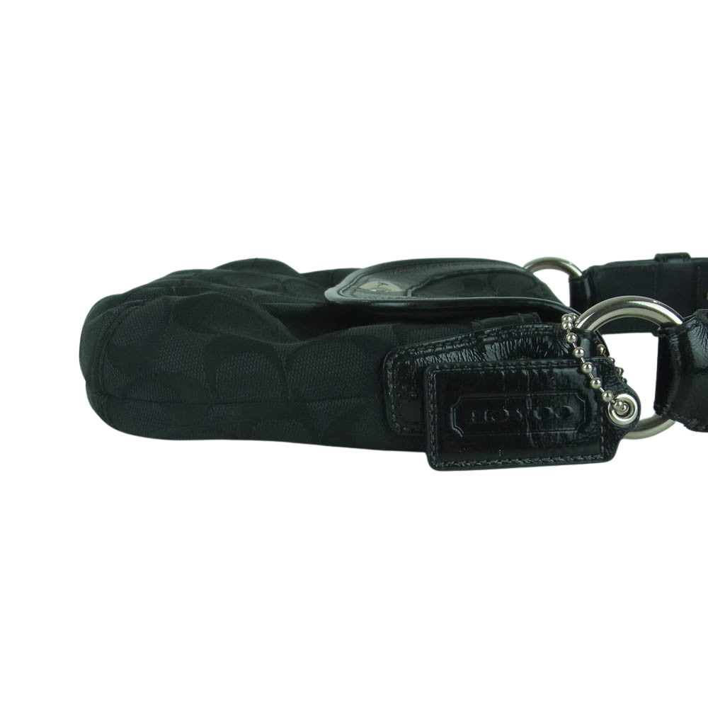 COACH コーチ F13738 シグネチャーロゴ ハンド ショルダー バッグ ブラック系【中古】