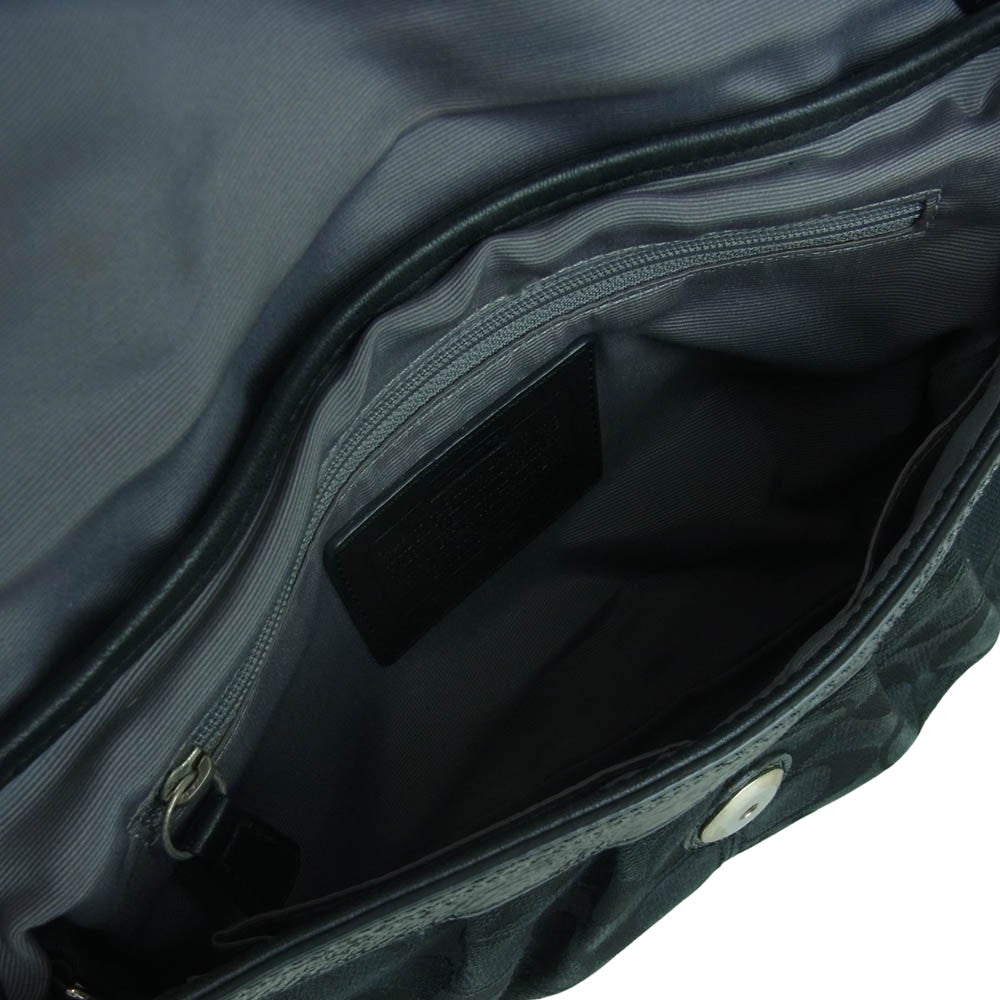 COACH コーチ F13738 シグネチャーロゴ ハンド ショルダー バッグ ブラック系【中古】