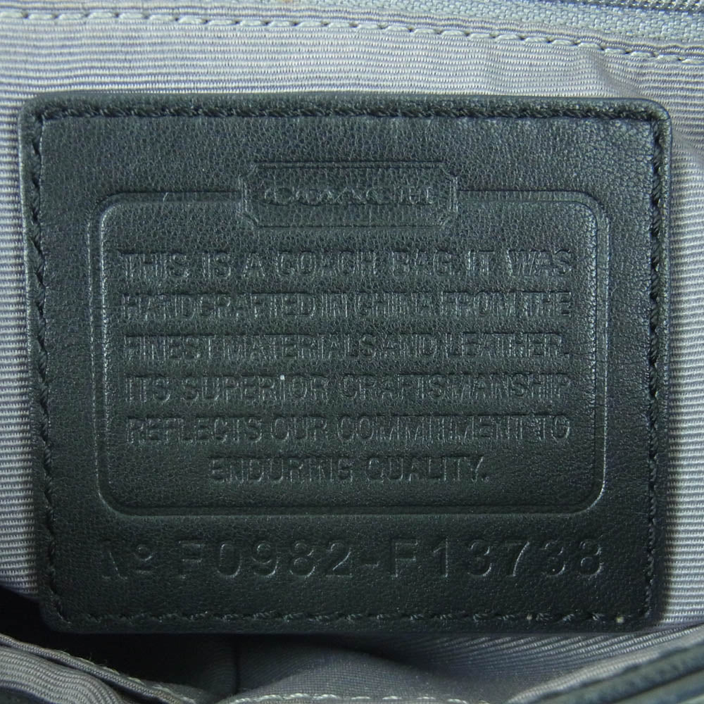 COACH コーチ F13738 シグネチャーロゴ ハンド ショルダー バッグ ブラック系【中古】
