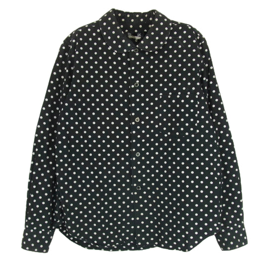 BLACK COMME des GARCONS ブラックコムデギャルソン AD2008 1C-B010 ドット柄 長袖 シャツ 丸襟 ブラック系 M【中古】