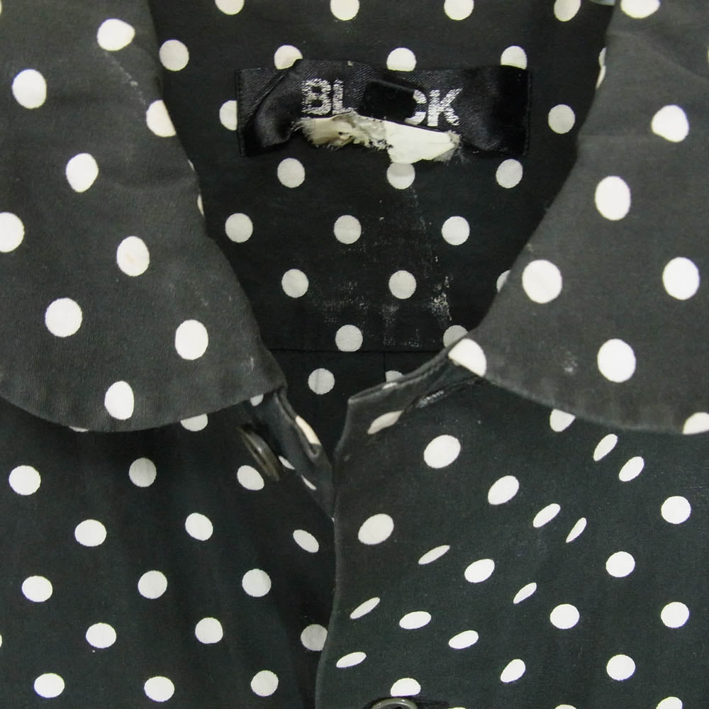 BLACK COMME des GARCONS ブラックコムデギャルソン AD2008 1C-B010 ドット柄 長袖 シャツ 丸襟 ブラック系 M【中古】