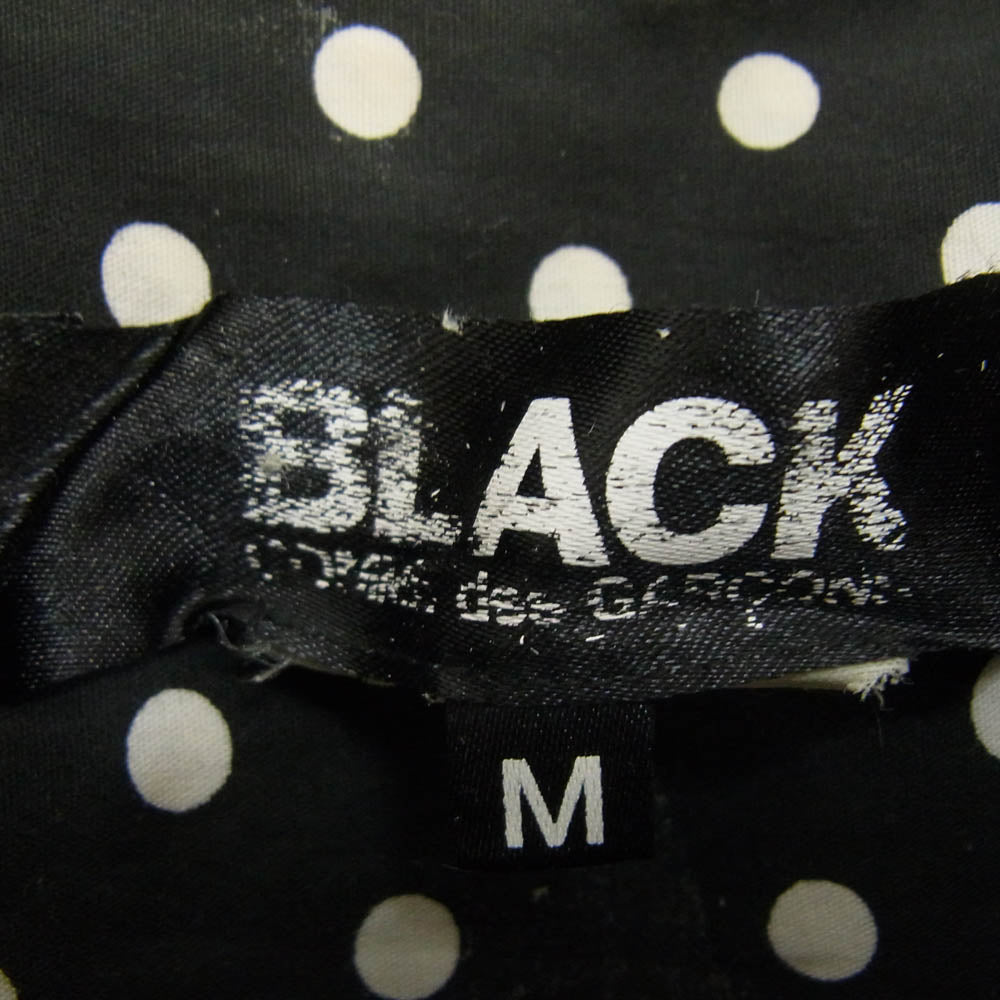 BLACK COMME des GARCONS ブラックコムデギャルソン AD2008 1C-B010 ドット柄 長袖 シャツ 丸襟 ブラック系 M【中古】