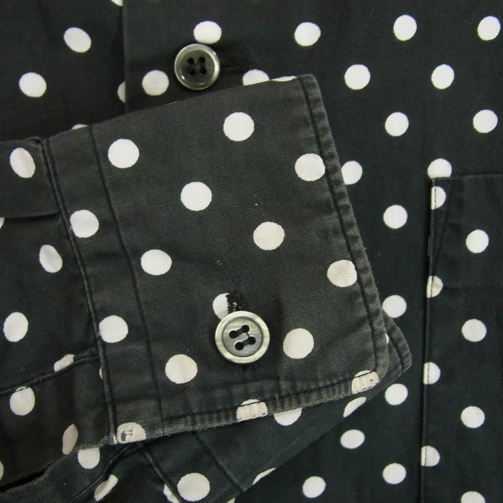 BLACK COMME des GARCONS ブラックコムデギャルソン AD2008 1C-B010 ドット柄 長袖 シャツ 丸襟 ブラック系 M【中古】