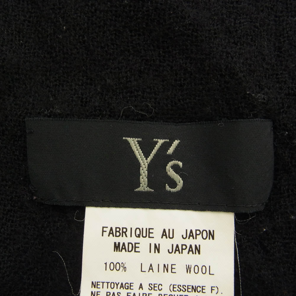 Y's Yohji Yamamoto ワイズ ヨウジヤマモト ウール 大判 ストール マフラー カラー切替 ブラック系 パープル系【中古】