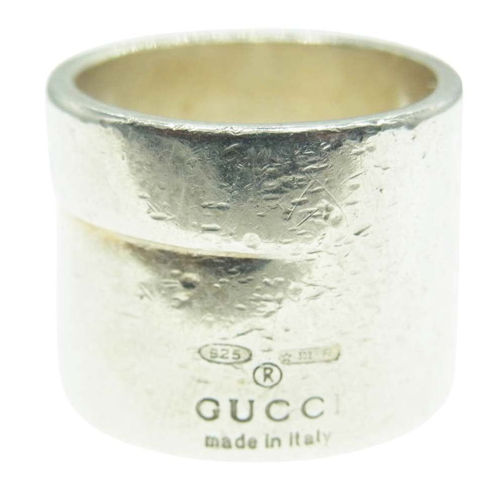 GUCCI グッチ ワイド ヘビー バンド G リング シルバー 指輪 11号【中古】