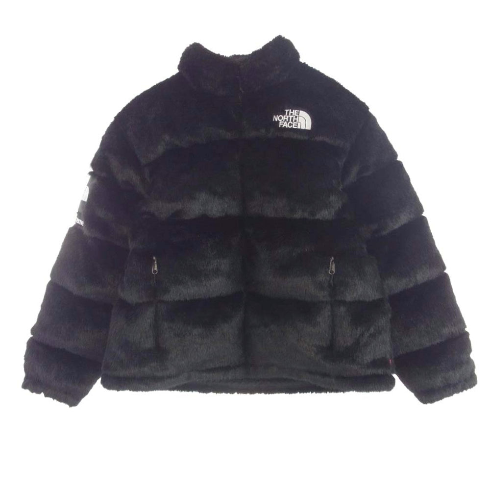 Supreme シュプリーム 20AW × The North Face ノースフェイス Faux Fur Nuptse Jacket フェイク ファー ヌプシ ダウン ジャケット ブラック系 L【美品】【中古】