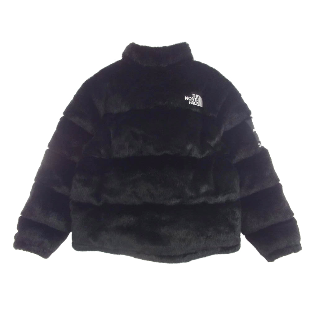 Supreme シュプリーム 20AW × The North Face ノースフェイス Faux Fur Nuptse Jacket フェイク ファー ヌプシ ダウン ジャケット ブラック系 L【美品】【中古】