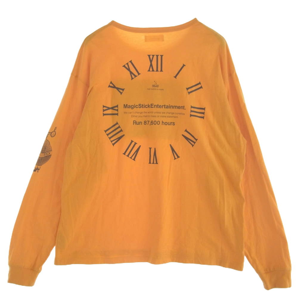 マジックスティック 21SS Chronus L/S T-Shirts グラフィック プリント ロンT 長袖 Tシャツ オレンジ XL オレンジ系 XL【中古】
