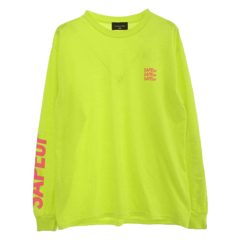 SAPEUR サプール 袖 ロゴ 長袖 Tシャツ イエロー L イエロー系 L【中古】