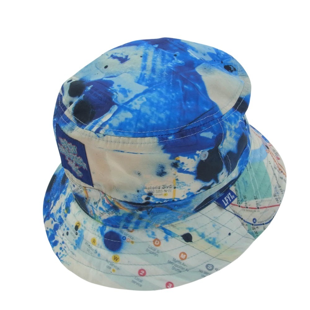 ラファイエット X STASH スタッシュ SUBWAY MAP BUCKET HAT BLUE ニューヨーク 地下鉄路線図柄 総柄 ナイロン ハット ブルー系【中古】