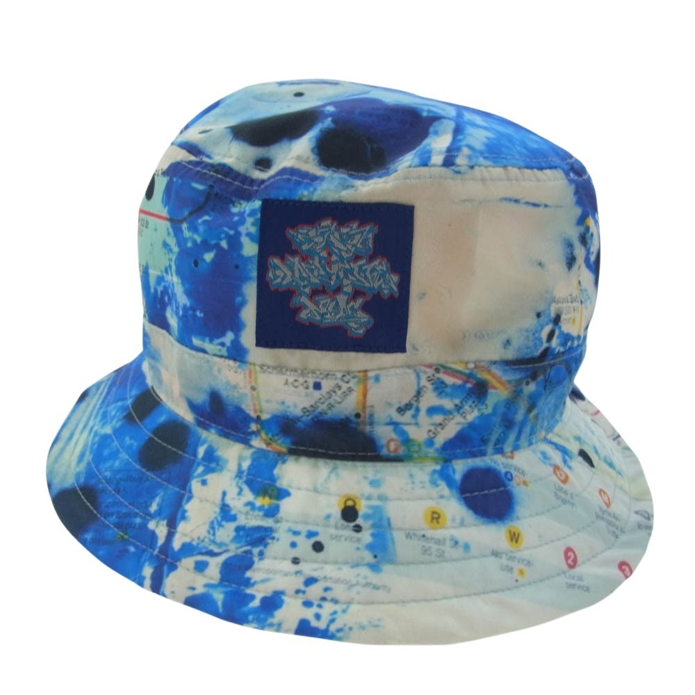 ラファイエット X STASH スタッシュ SUBWAY MAP BUCKET HAT BLUE ニューヨーク 地下鉄路線図柄 総柄 ナイロン ハット ブルー系【中古】