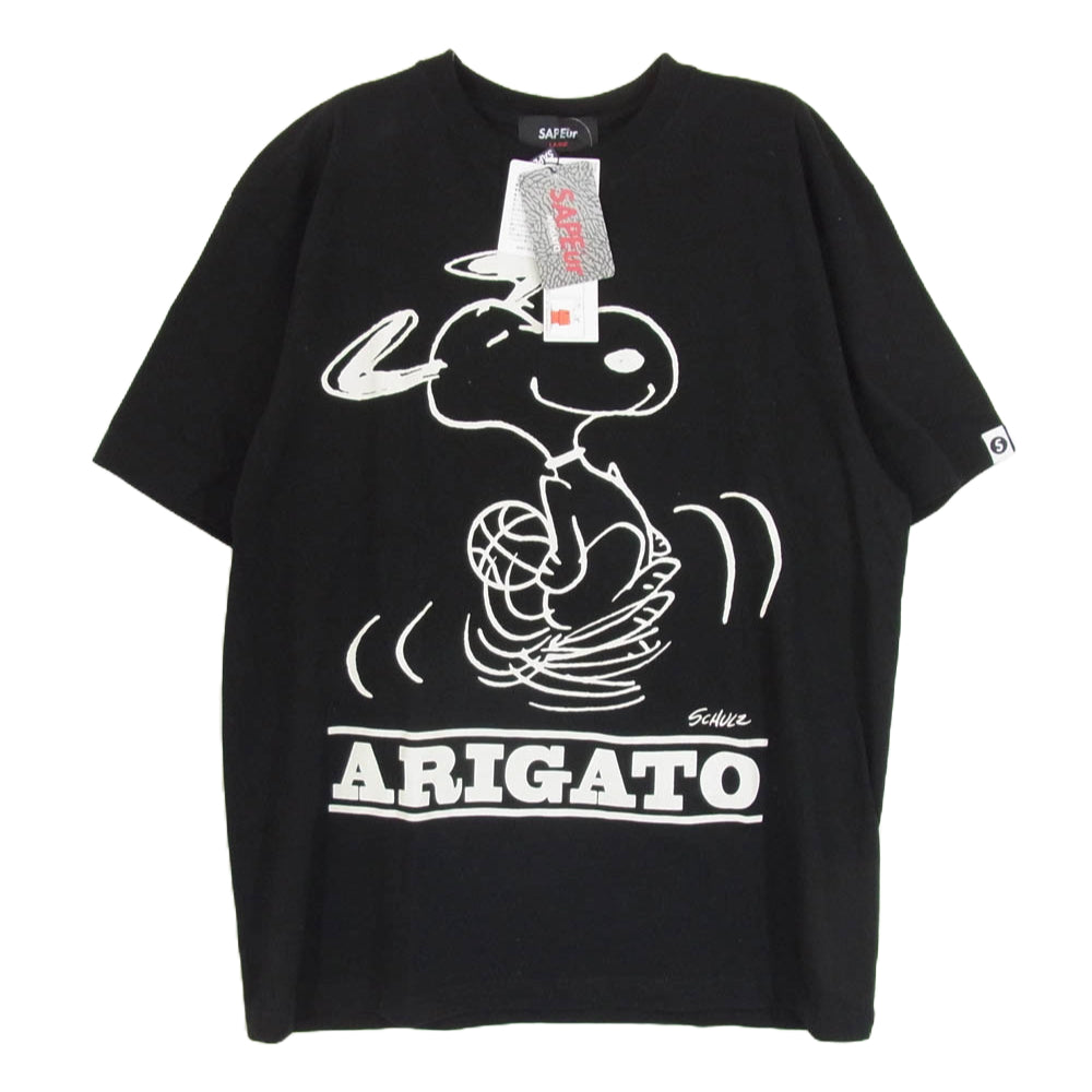 SAPEUR サプール A0021-066 VINTAGE SNOOPY スヌーピー クルーネック プリント 半袖 Tシャツ ブラック系 L【中古】