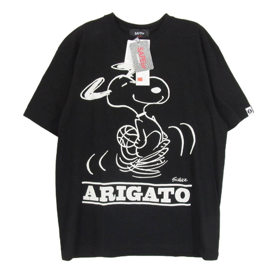SAPEUR サプール A0021-066 VINTAGE SNOOPY スヌーピー クルーネック プリント 半袖 Tシャツ ブラック系 L【中古】
