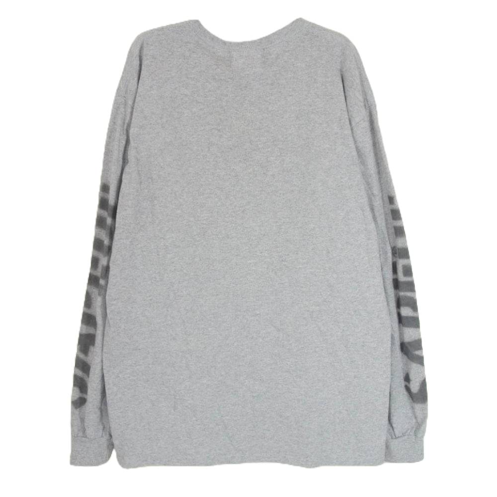 SAPEUR サプール 袖 ロゴ 丸首 クルーネック カットソー 長袖 Tシャツ グレー系 L【中古】