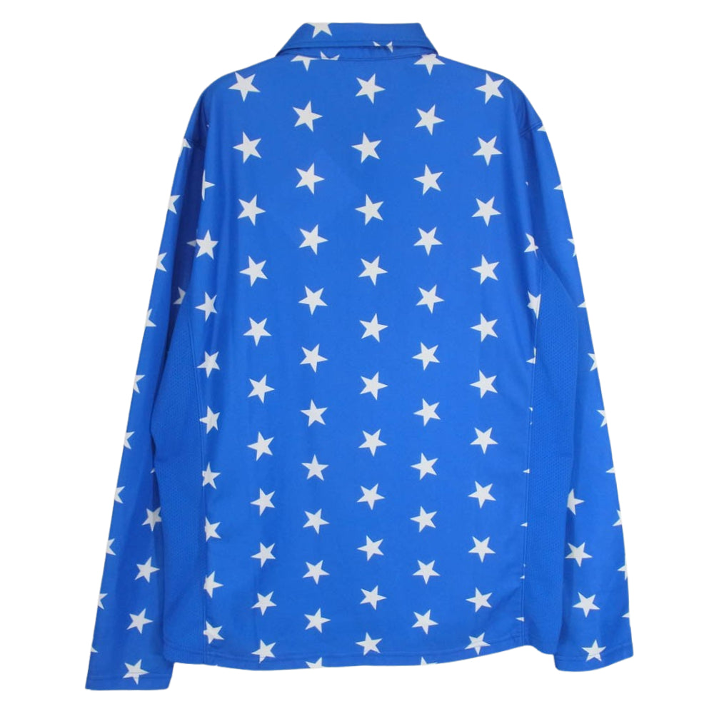 F.C.R.B. エフシーアールビー 13AW スター 総柄 ポリエステル 長袖 ポロ シャツ ブルー系 L【中古】