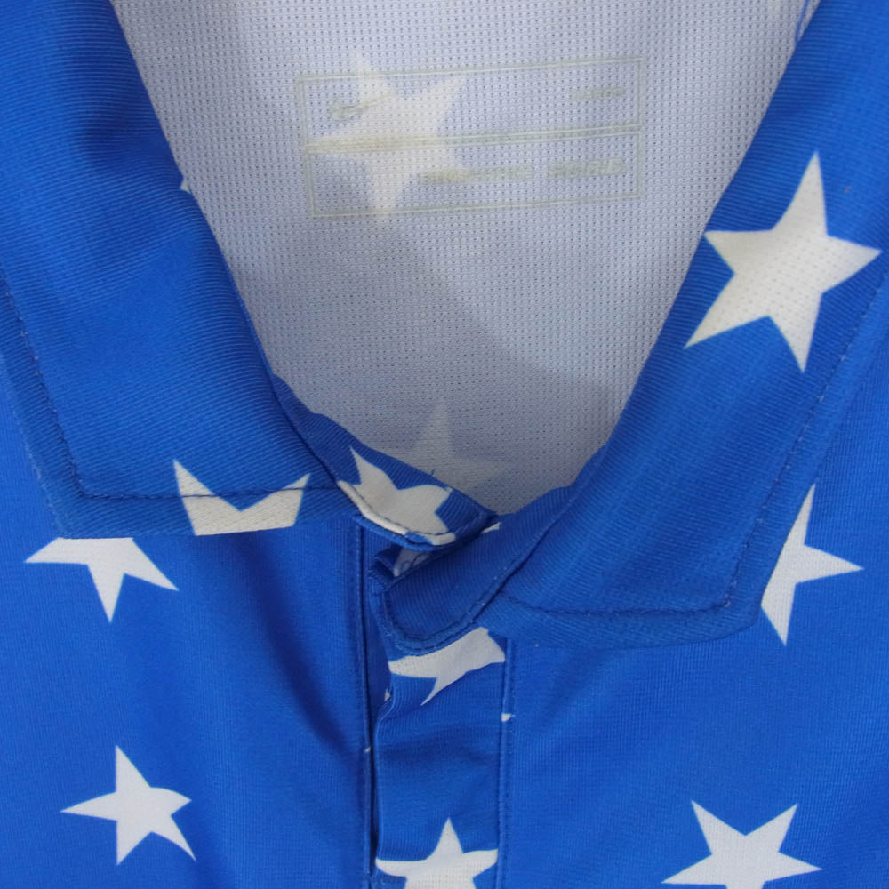 F.C.R.B. エフシーアールビー 13AW スター 総柄 ポリエステル 長袖 ポロ シャツ ブルー系 L【中古】