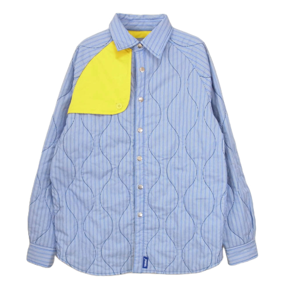 ワナ SHERLOCK QUILTING SHIRTS K.R.S. キルティング 長袖 シャツ ブルー系 M【中古】