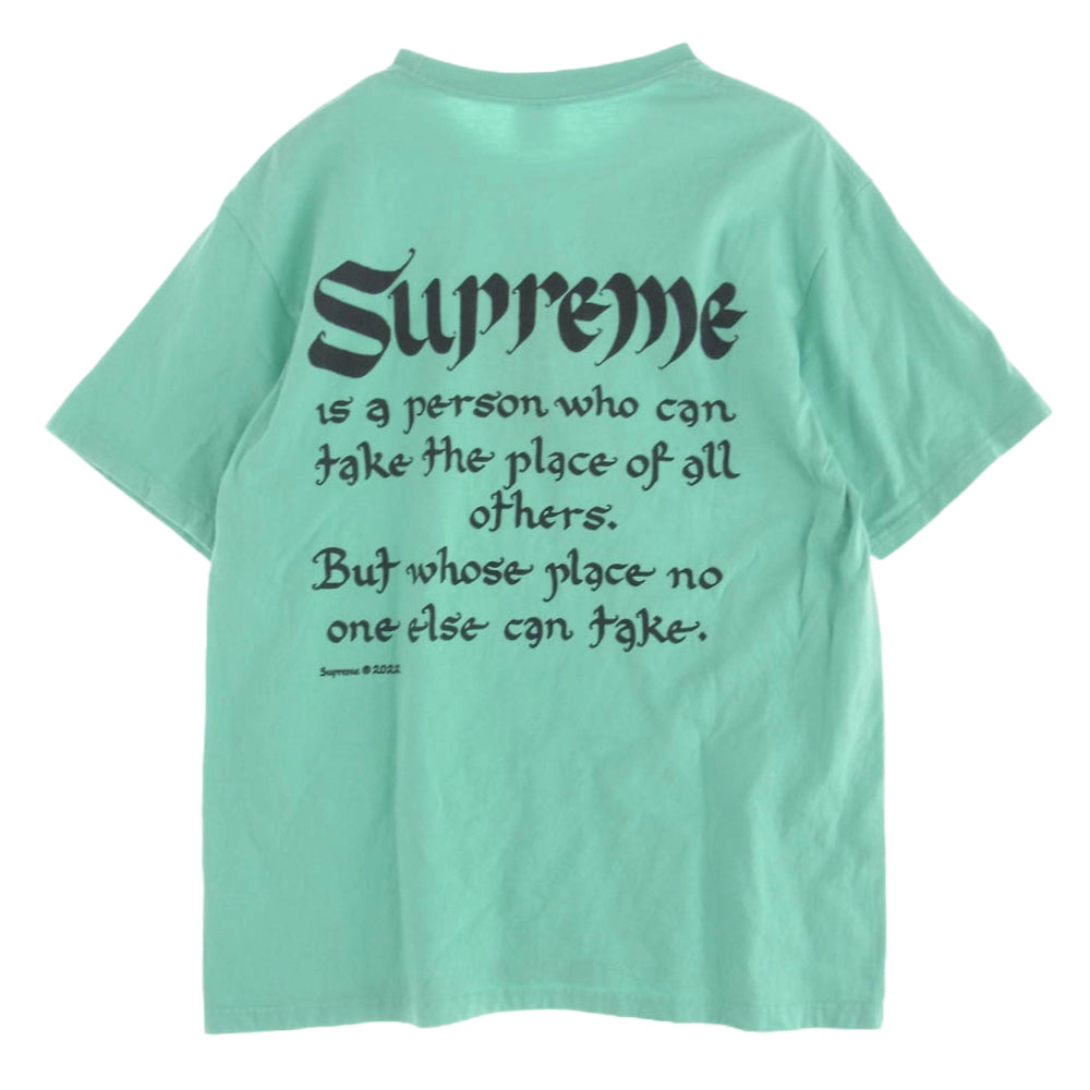 Supreme シュプリーム 22SS Person Tee パーソン 半袖 Tシャツ 水色 M M【中古】